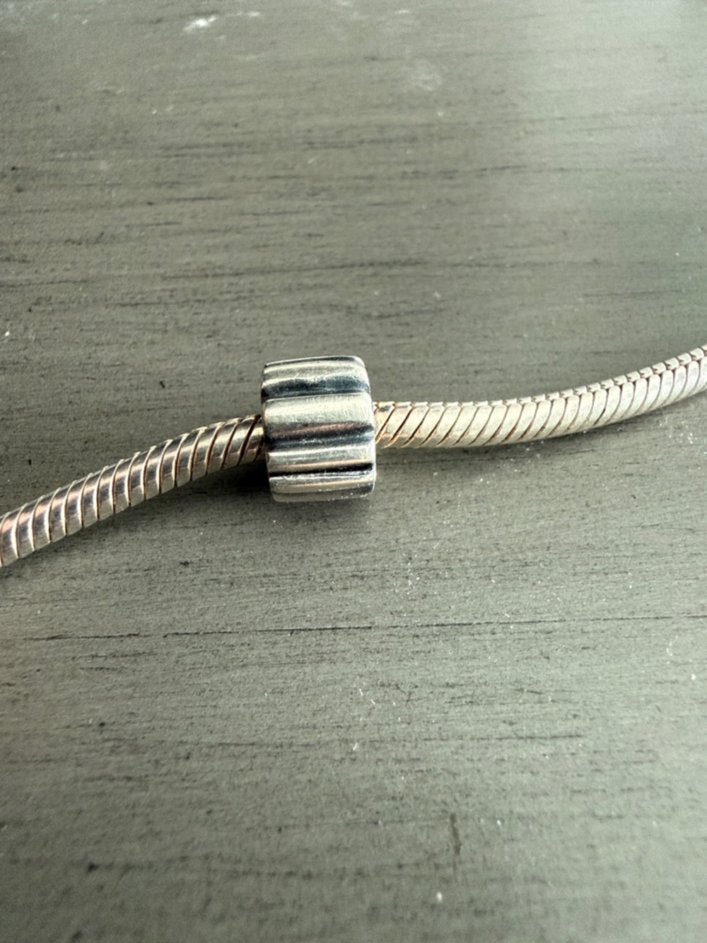 Pandora Silver Ribbed Barrel Spacer Charm